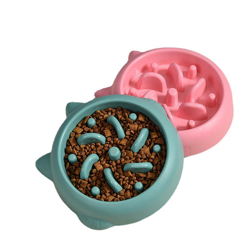 Anti-gulp maze slow feeder dog bowl