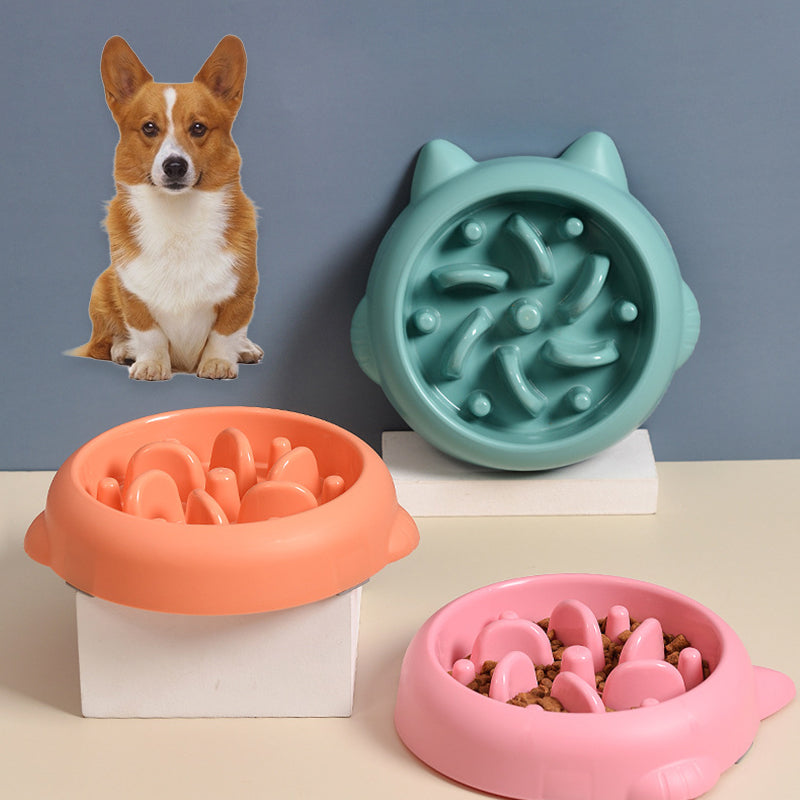 Anti-gulp maze slow feeder dog bowl